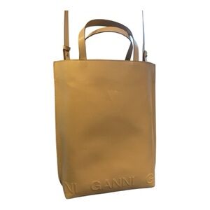 Ganni Beige Leather Tote